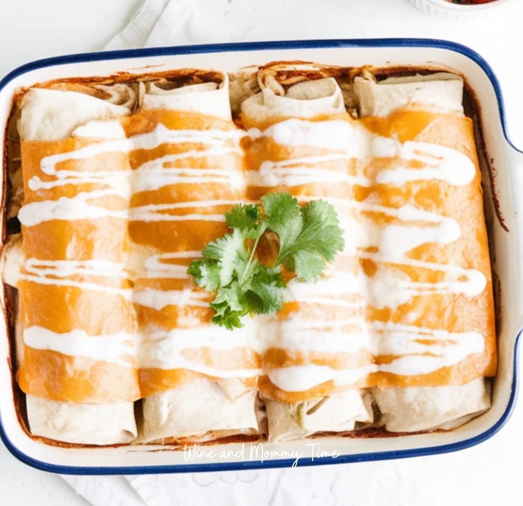 Homemade Creamy White Chicken Enchiladas