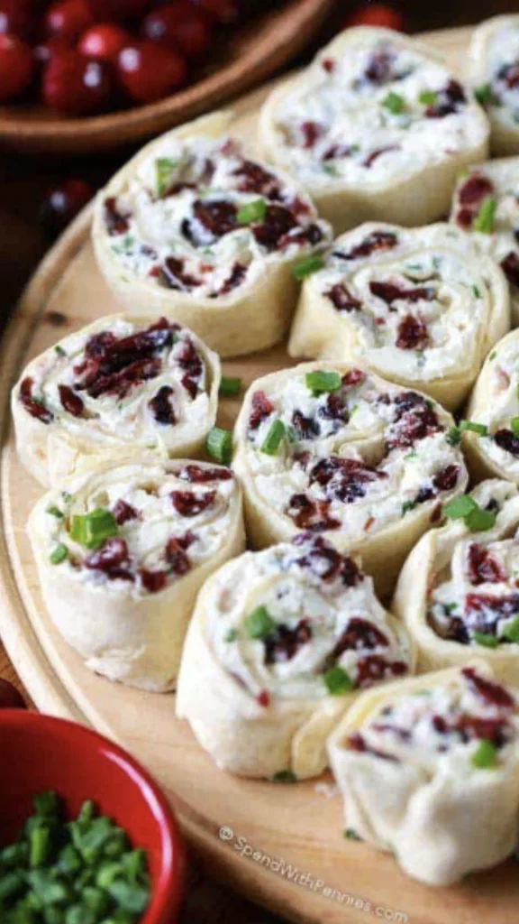 Savory Christmas Cranberry Roll Ups